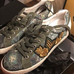 ASH Green Gold Embellished Sneakers
